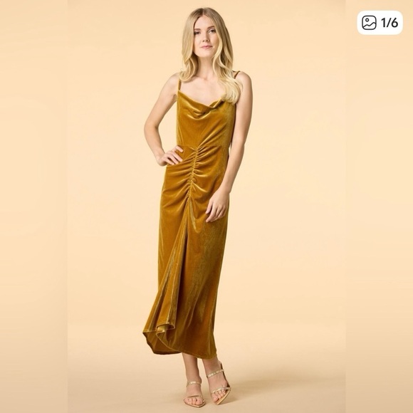 Zarr Collection Ruched Velvet Dress - Picture 2 of 15